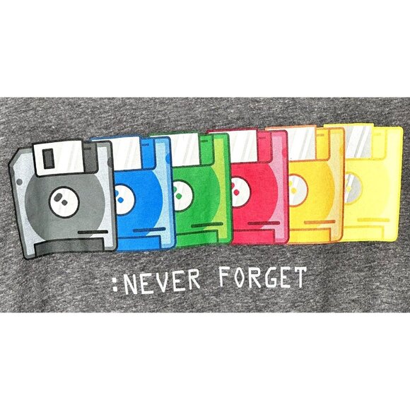 Old Navy Mens T-Shirt Soft Wash Short Sleeve NEVER FORGET Pullover Tee Gray 2XL - Picture 3 of 9